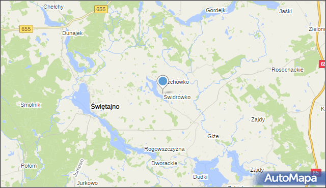 mapa Świdrówko, Świdrówko na mapie Targeo