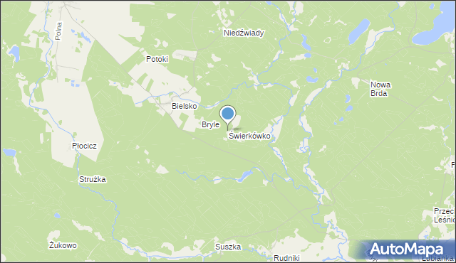 mapa Świerkówko, Świerkówko gmina Koczała na mapie Targeo