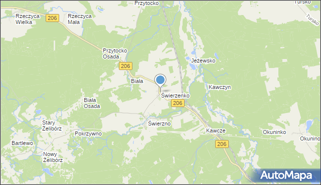 mapa Świerzenko, Świerzenko na mapie Targeo