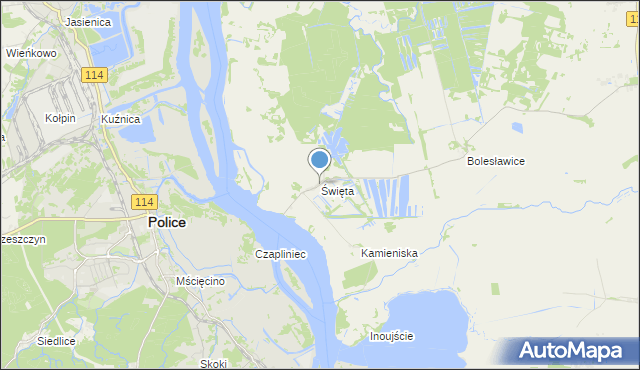 mapa Święta, Święta gmina Goleniów na mapie Targeo