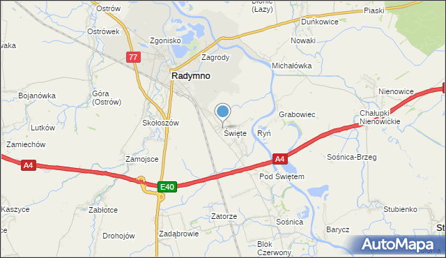 mapa Święte, Święte gmina Radymno na mapie Targeo