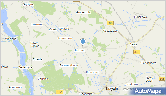 mapa Świniec, Świniec gmina Krzywiń na mapie Targeo
