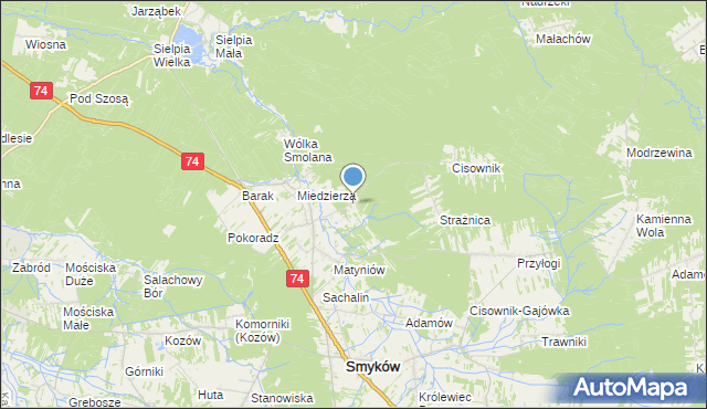 mapa Świnków, Świnków gmina Smyków na mapie Targeo