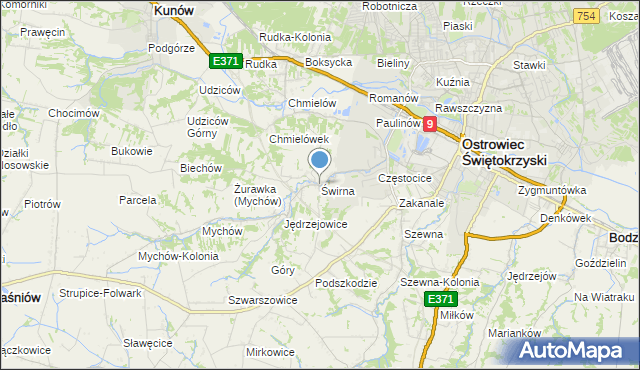 mapa Świrna, Świrna na mapie Targeo