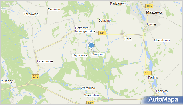 mapa Swojcino, Swojcino na mapie Targeo