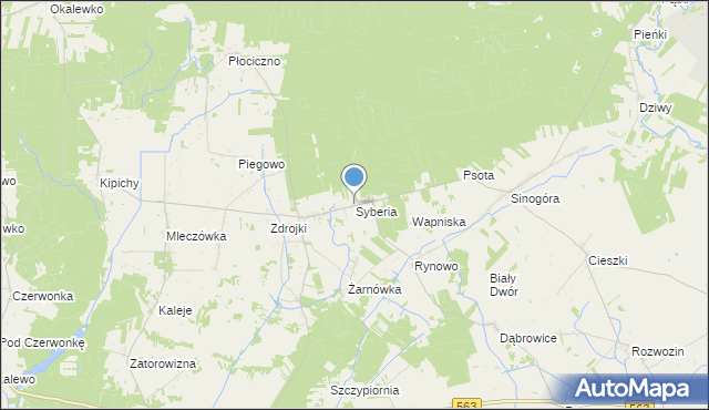 mapa Syberia, Syberia gmina Lubowidz na mapie Targeo