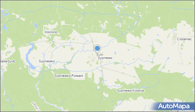 mapa Sypniewo, Sypniewo gmina Jastrowie na mapie Targeo