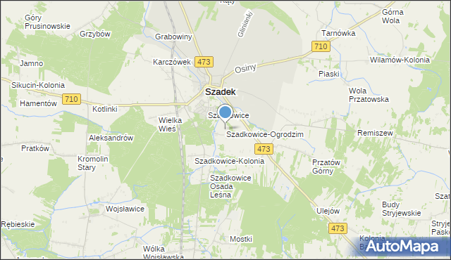 mapa Szadkowice-Ogrodzim, Szadkowice-Ogrodzim na mapie Targeo