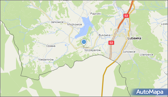 mapa Szczepanów, Szczepanów gmina Lubawka na mapie Targeo