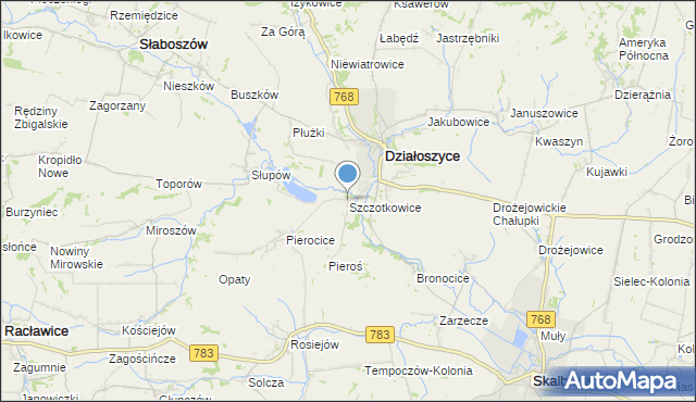 mapa Szczotkowice, Szczotkowice na mapie Targeo