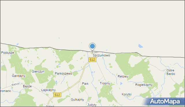 mapa Szczurkowo, Szczurkowo na mapie Targeo