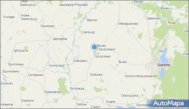 mapa Szczutowo, Szczutowo gmina Górzno na mapie Targeo