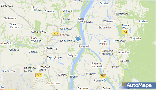 mapa Szczytniki, Szczytniki gmina Dwikozy na mapie Targeo