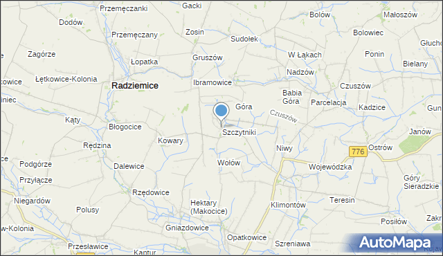 mapa Szczytniki, Szczytniki gmina Proszowice na mapie Targeo