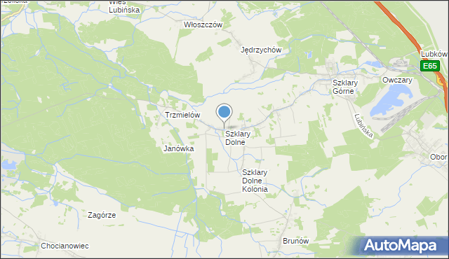 Mapa Szklary Dolne, Szklary Dolne na mapie Targeo