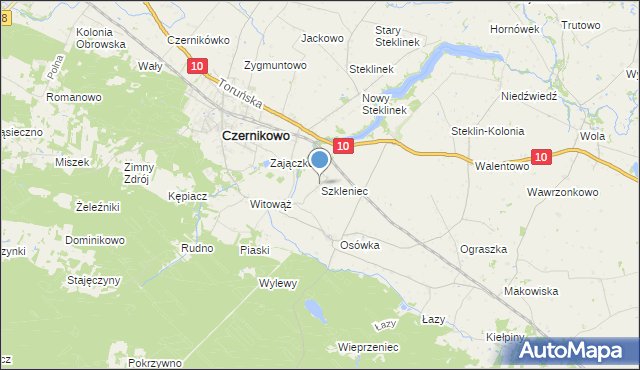 mapa Szkleniec, Szkleniec gmina Czernikowo na mapie Targeo