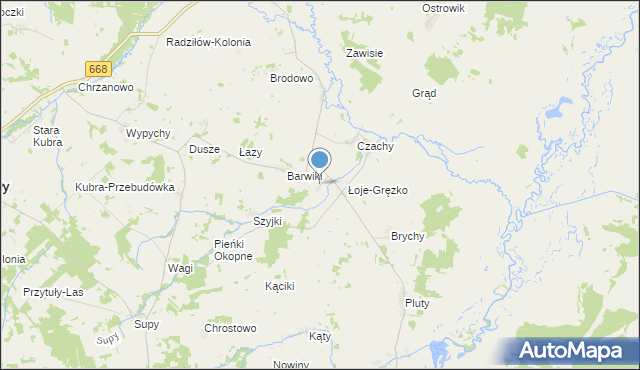 mapa Szlasy, Szlasy na mapie Targeo