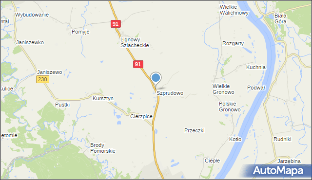 mapa Szprudowo, Szprudowo na mapie Targeo