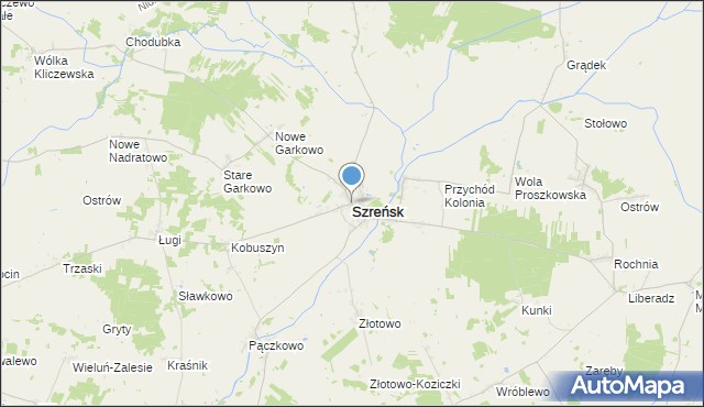 mapa Szreńsk, Szreńsk na mapie Targeo