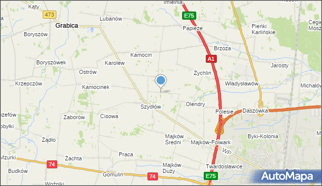 mapa Szydłów-Kolonia, Szydłów-Kolonia na mapie Targeo