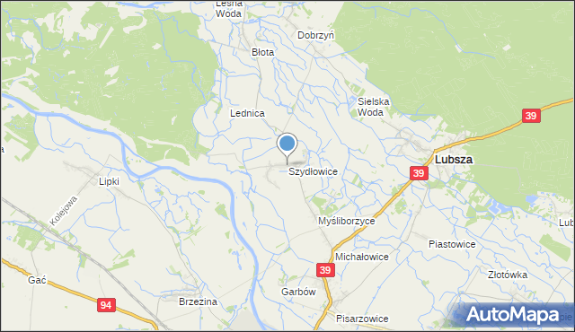 mapa Szydłowice, Szydłowice na mapie Targeo