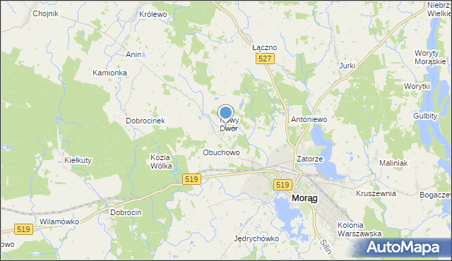 mapa Szymanowo, Szymanowo gmina Morąg na mapie Targeo