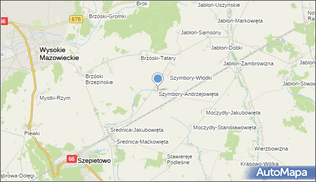 mapa Szymbory-Andrzejowięta, Szymbory-Andrzejowięta na mapie Targeo