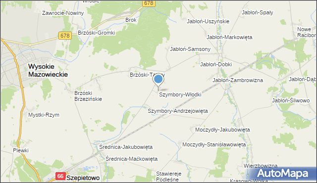 mapa Szymbory-Włodki, Szymbory-Włodki na mapie Targeo