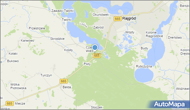 mapa Tama, Tama gmina Rajgród na mapie Targeo