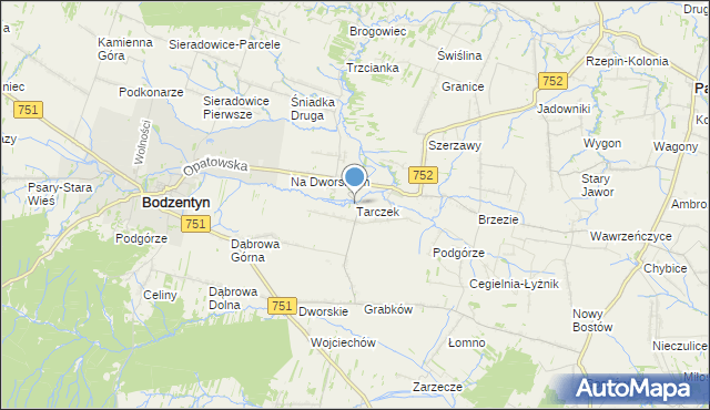 mapa Tarczek, Tarczek na mapie Targeo