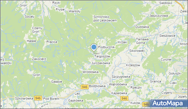 mapa Targoszów, Targoszów na mapie Targeo