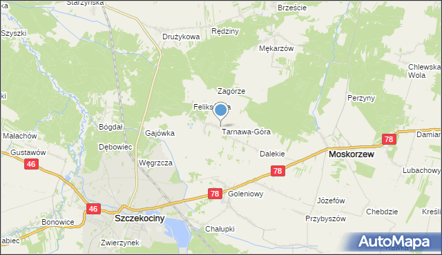 mapa Tarnawa-Góra, Tarnawa-Góra na mapie Targeo