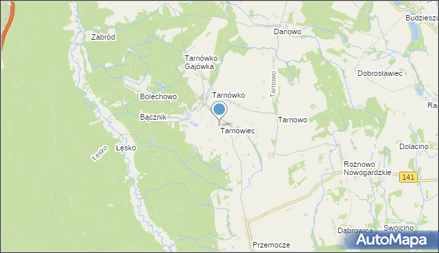 mapa Tarnowiec, Tarnowiec gmina Goleniów na mapie Targeo