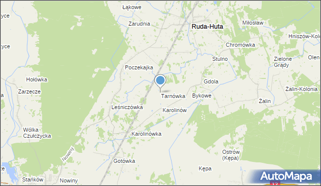 mapa Tarnówka, Tarnówka gmina Ruda-Huta na mapie Targeo