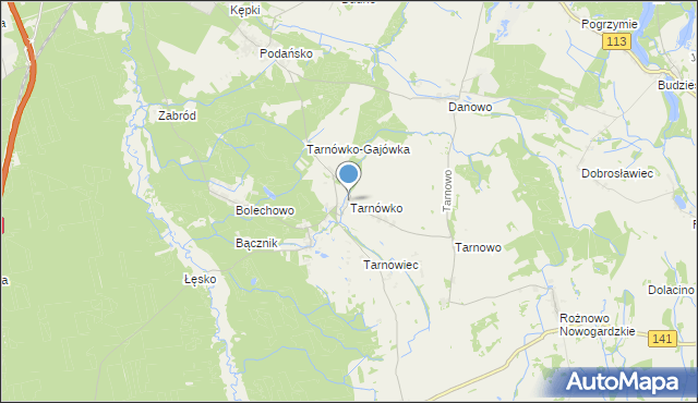 mapa Tarnówko, Tarnówko gmina Goleniów na mapie Targeo