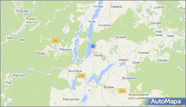 mapa Teolog, Teolog na mapie Targeo