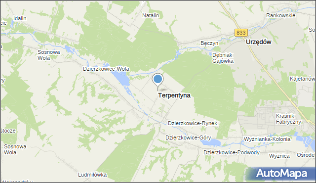 mapa Terpentyna, Terpentyna na mapie Targeo