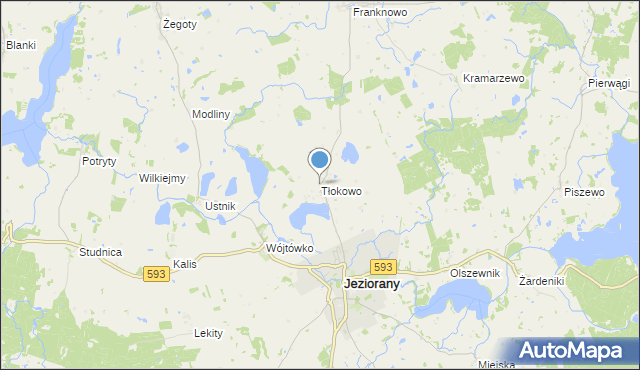 mapa Tłokowo, Tłokowo na mapie Targeo