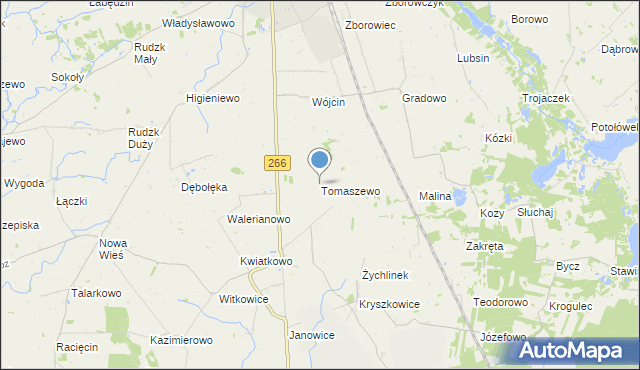 mapa Tomaszewo, Tomaszewo gmina Wierzbinek na mapie Targeo
