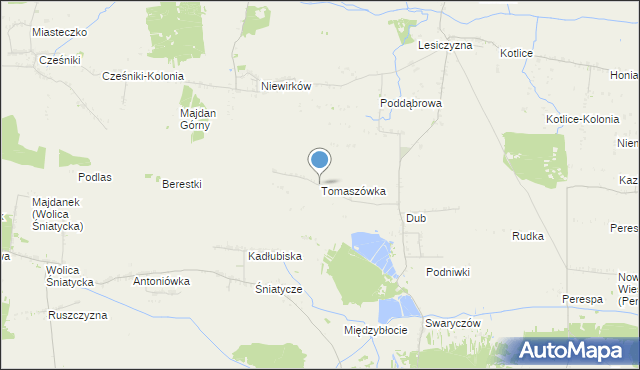 mapa Tomaszówka, Tomaszówka gmina Komarów-Osada na mapie Targeo