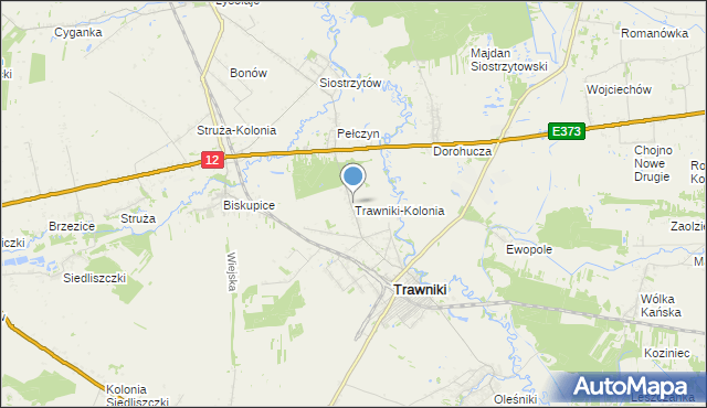 mapa Trawniki-Kolonia, Trawniki-Kolonia na mapie Targeo