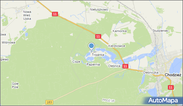 mapa Trojanka, Trojanka na mapie Targeo