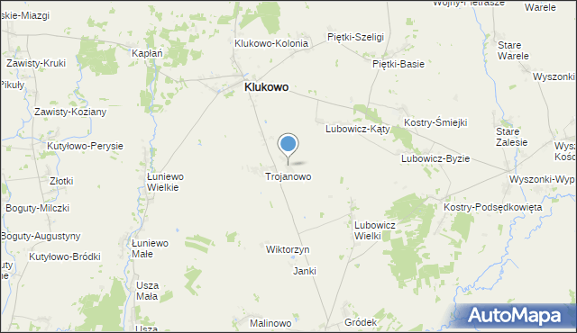 mapa Trojanówek, Trojanówek na mapie Targeo