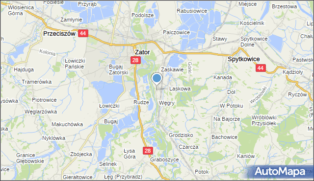 mapa Trzebieńczyce, Trzebieńczyce na mapie Targeo