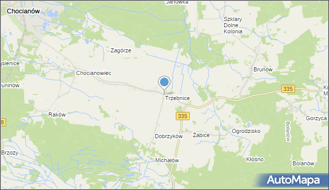 mapa Trzebnice, Trzebnice na mapie Targeo