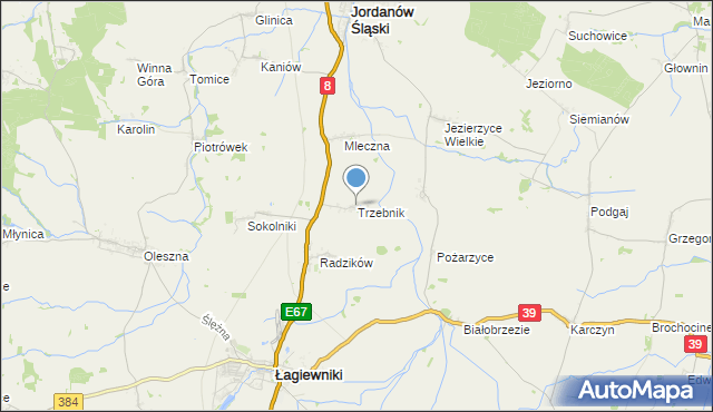 mapa Trzebnik, Trzebnik na mapie Targeo