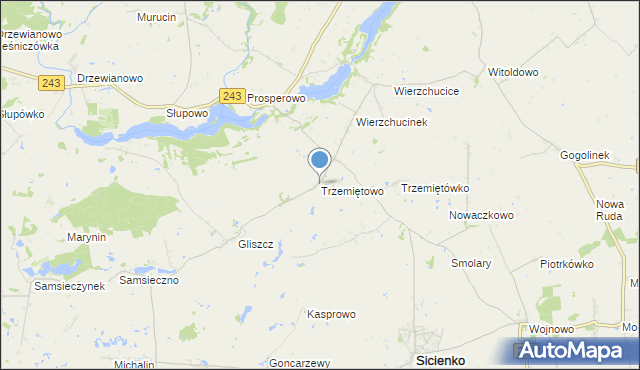 mapa Trzemiętowo, Trzemiętowo na mapie Targeo