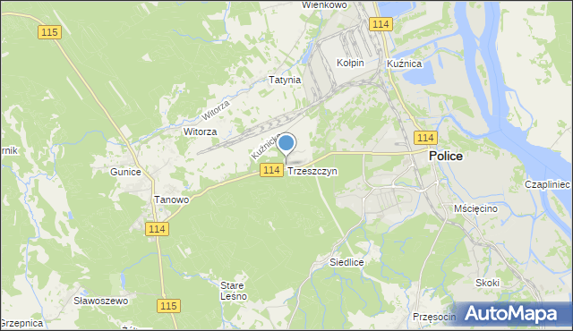 mapa Trzeszczyn, Trzeszczyn na mapie Targeo