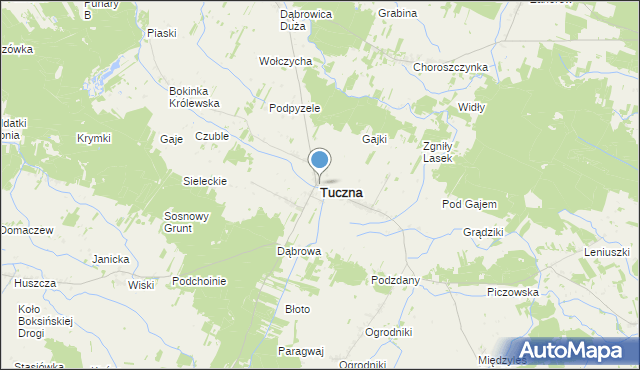 mapa tuczna Mapa Tuczna, Tuczna na mapie Targeo