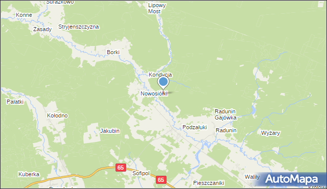 mapa Turowo, Turowo gmina Gródek na mapie Targeo